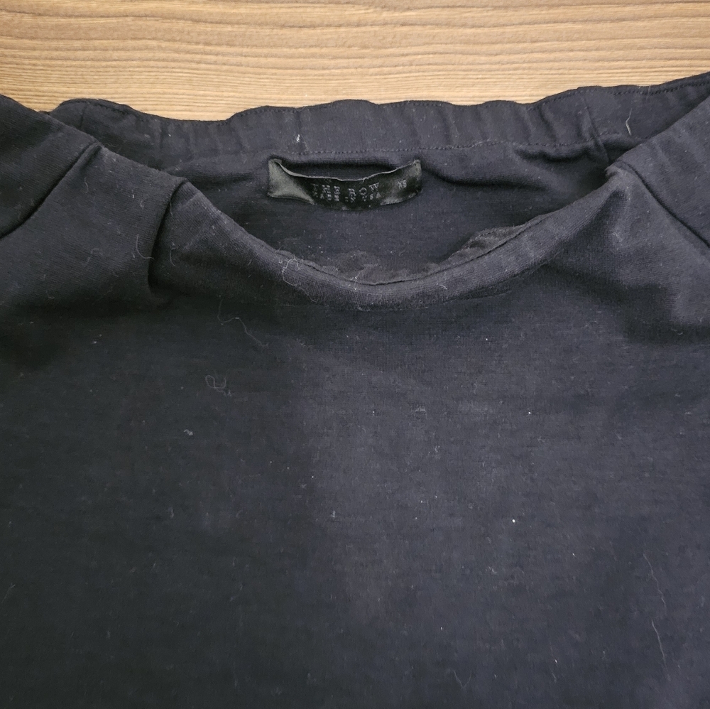 The Row Black Mini Dress Longsleeve Off The Shoulder - Picture 3 of 4